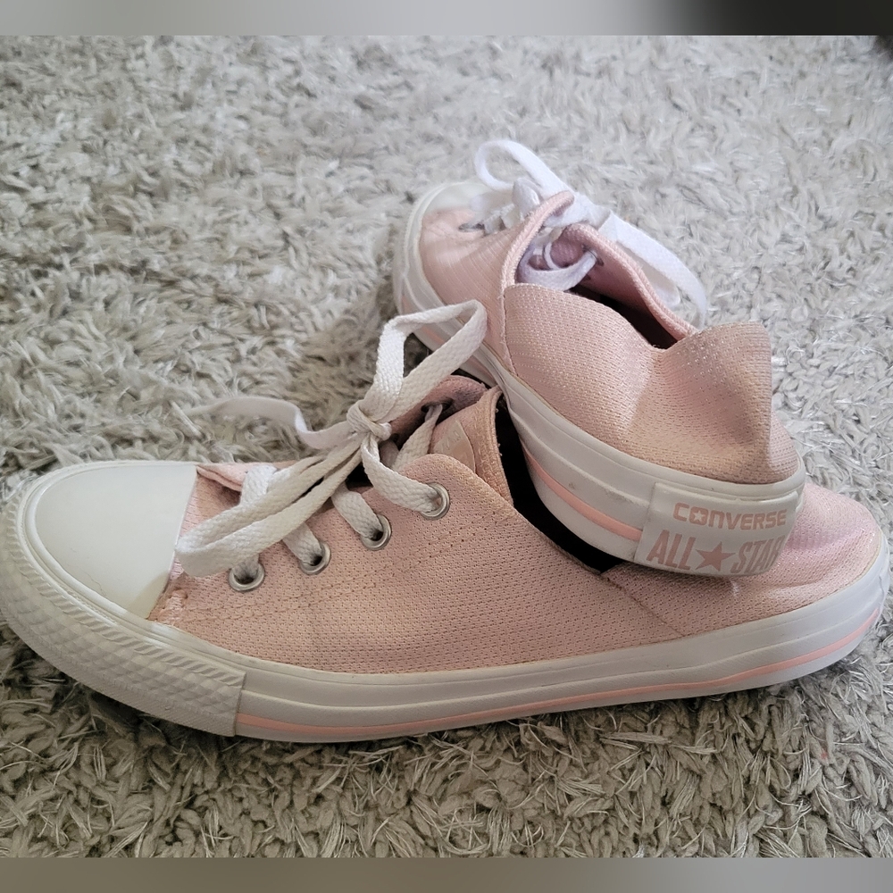 Converse Women's Pink and White Sneakers - Picture 4 of 7